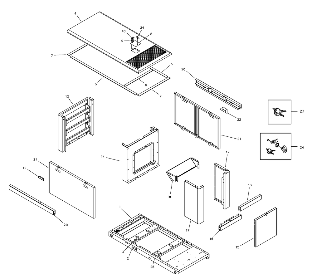 Enclosure Group Diagram and Parts List for 076000NG  Briggs and Stratton Generator